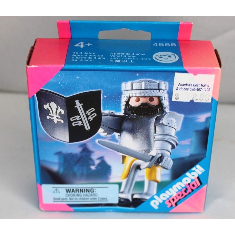 2006 Playmobil Special 4666 Medieval‎ Courageous Knight w/Beard NIB Faded Box